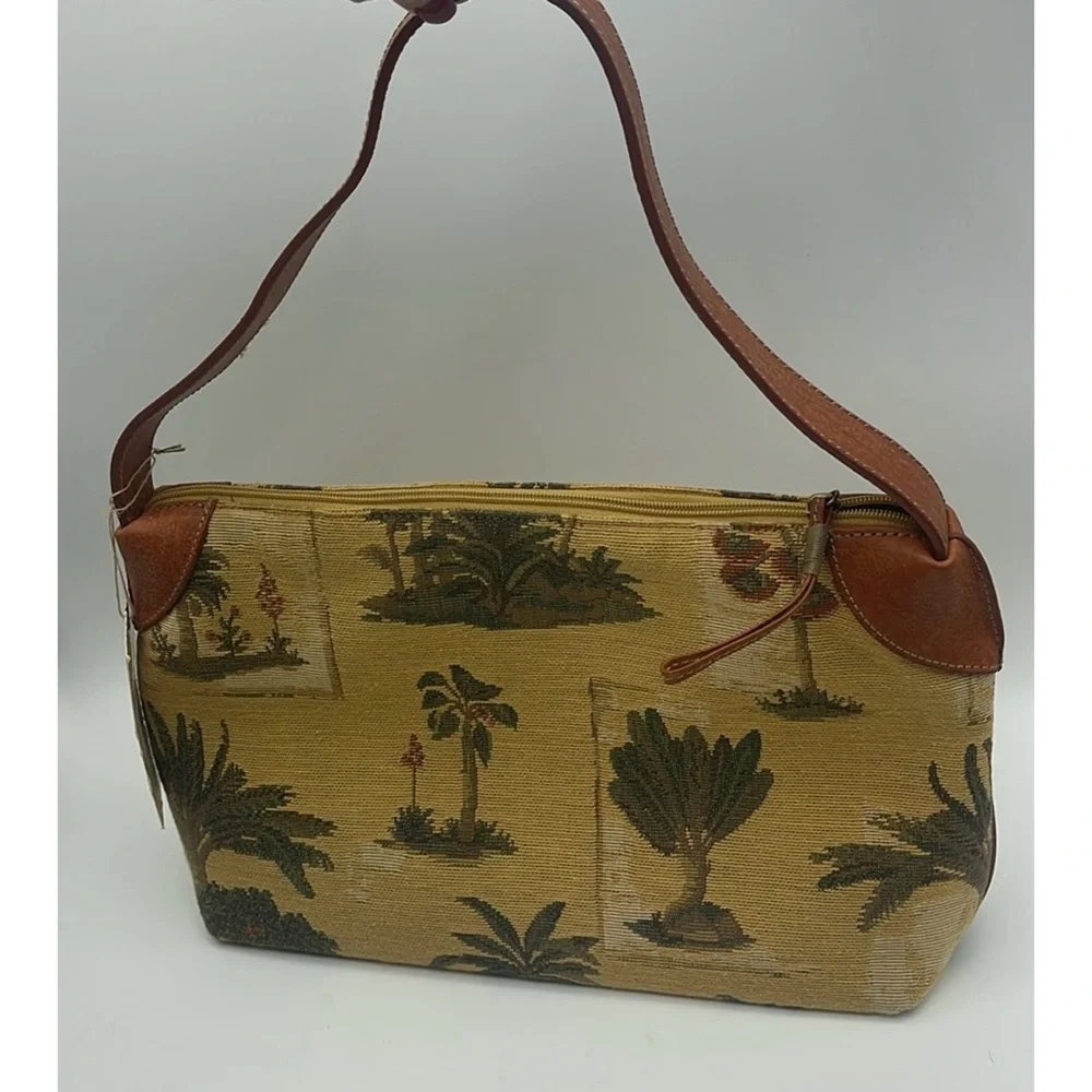 Tommy Bahama Tan & Brown Tropical Tapestry Hobo Bag